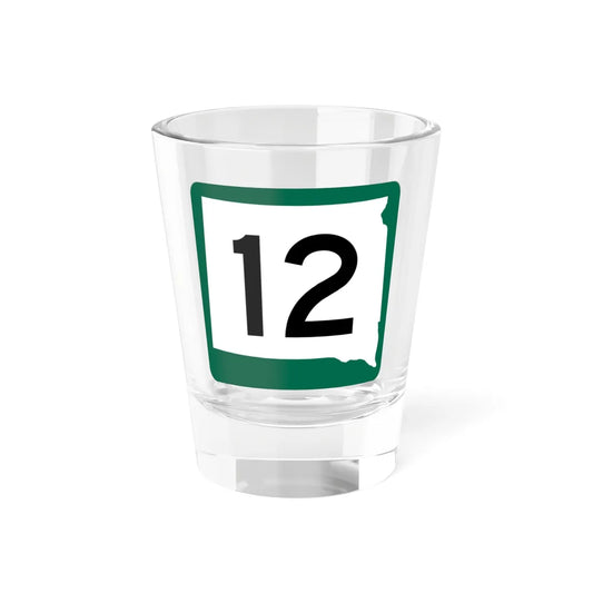 SD 12 (South Dakota) (Road Sign) Shot Glass 1.5oz 1.5oz - Go Mug Yourself