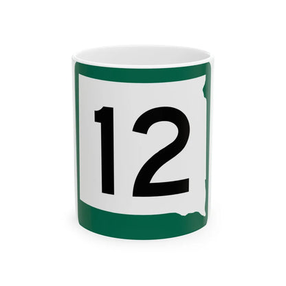 SD 12 (South Dakota) (Road Sign) White Coffee Mug 11oz - Go Mug Yourself