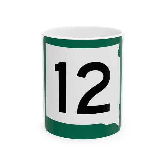 SD 12 (South Dakota) (Road Sign) White Coffee Mug 11oz - Go Mug Yourself