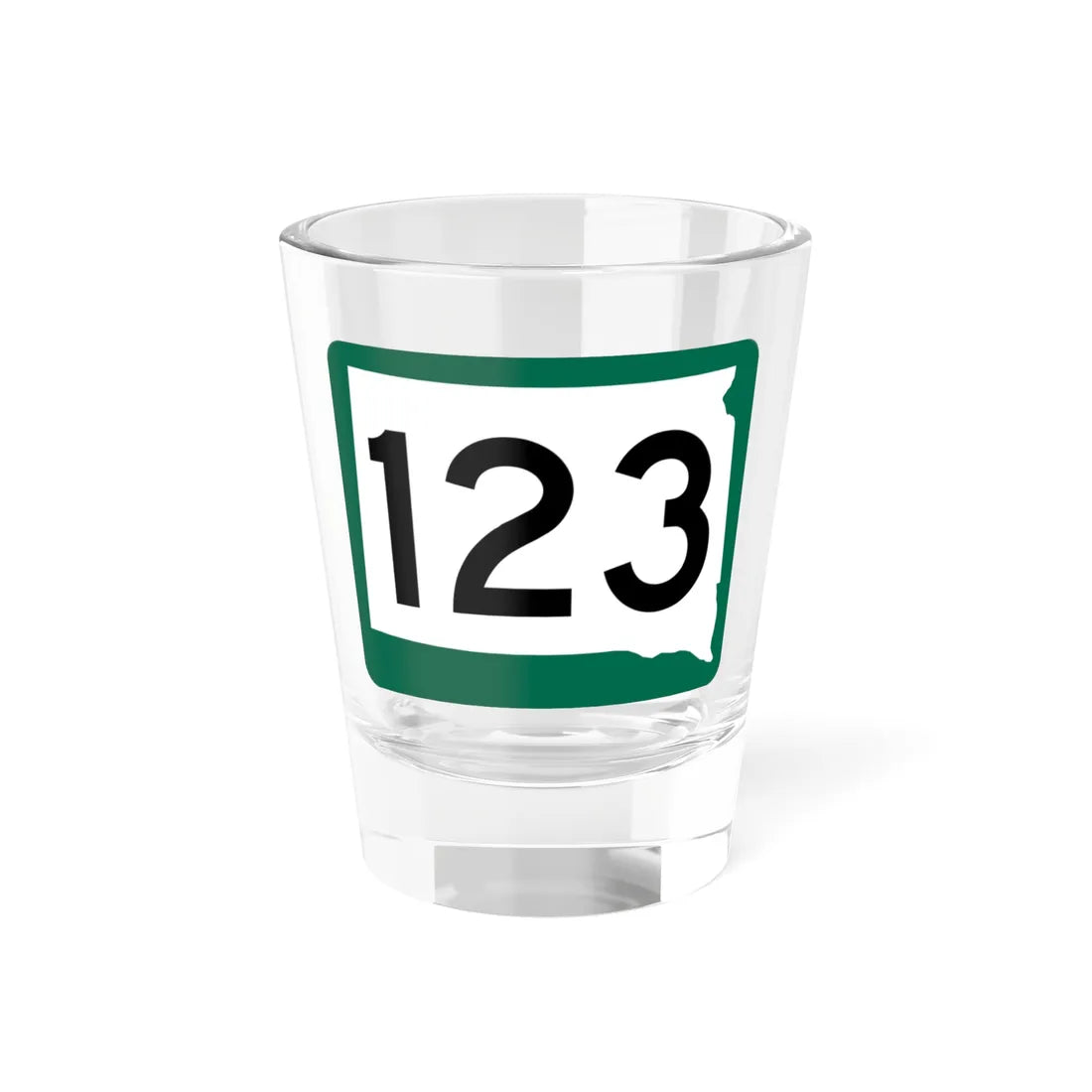 SD 123 (South Dakota) (Road Sign) Shot Glass 1.5oz 1.5oz - Go Mug Yourself