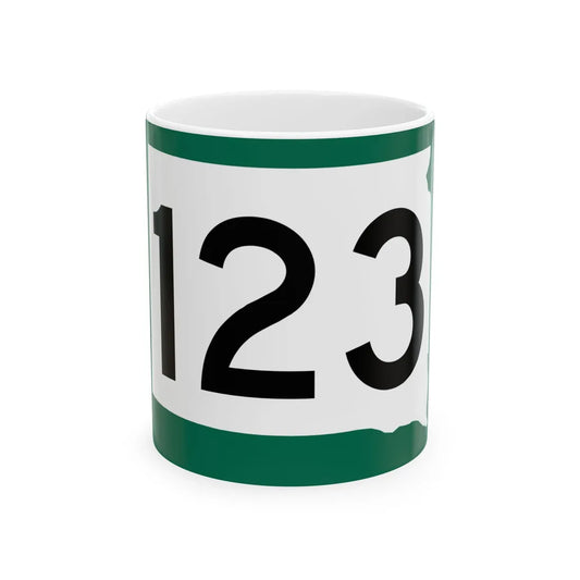 SD 123 (South Dakota) (Road Sign) White Coffee Mug 11oz - Go Mug Yourself