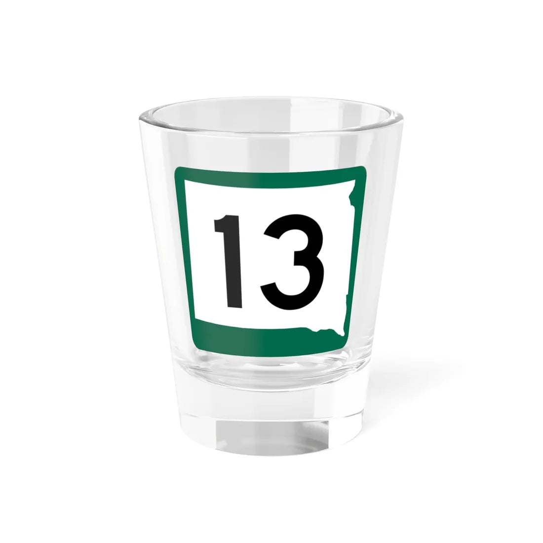 SD 13 (South Dakota) (Road Sign) Shot Glass 1.5oz 1.5oz - Go Mug Yourself