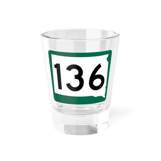 SD 136 (South Dakota) (Road Sign) Shot Glass 1.5oz 1.5oz - Go Mug Yourself