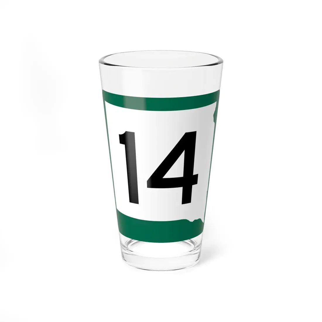 SD 14 (South Dakota) (Road Sign) Pint Glass 16oz 16oz - Go Mug Yourself