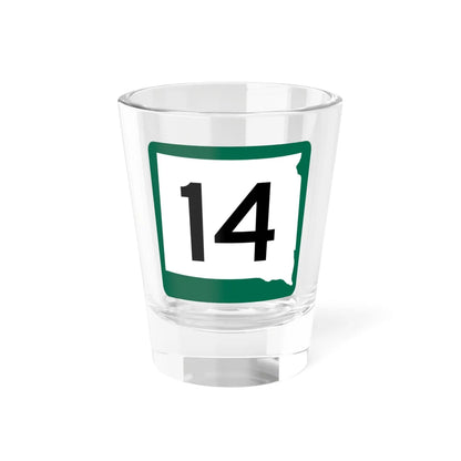 SD 14 (South Dakota) (Road Sign) Shot Glass 1.5oz 1.5oz - Go Mug Yourself