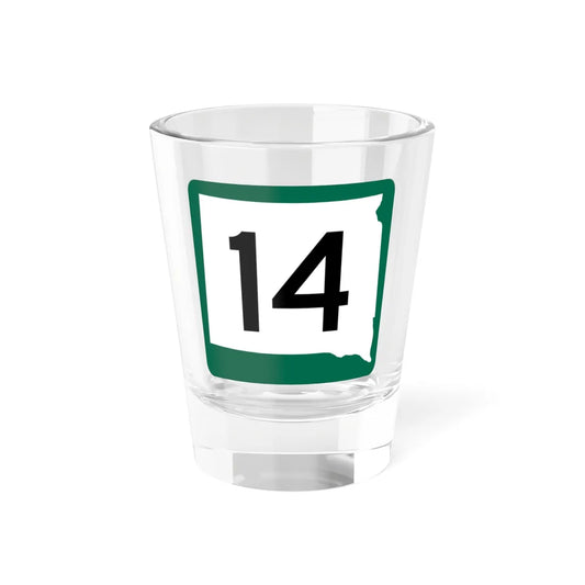 SD 14 (South Dakota) (Road Sign) Shot Glass 1.5oz 1.5oz - Go Mug Yourself