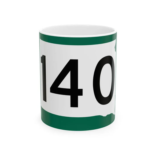 SD 140 (South Dakota) (Road Sign) White Coffee Mug 11oz - Go Mug Yourself