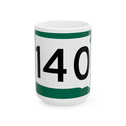 SD 140 (South Dakota) (Road Sign) White Coffee Mug 15oz - Go Mug Yourself
