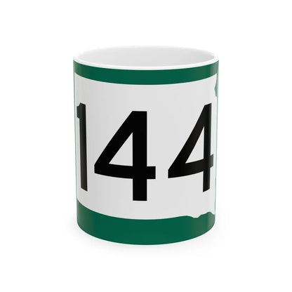 SD 144 (South Dakota) (Road Sign) White Coffee Mug 11oz - Go Mug Yourself