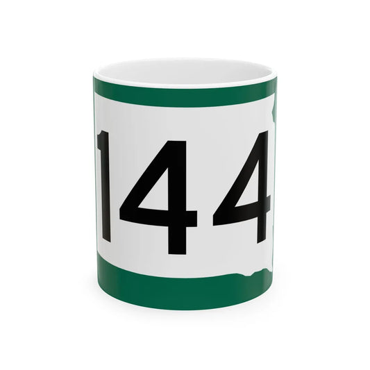 SD 144 (South Dakota) (Road Sign) White Coffee Mug 11oz - Go Mug Yourself