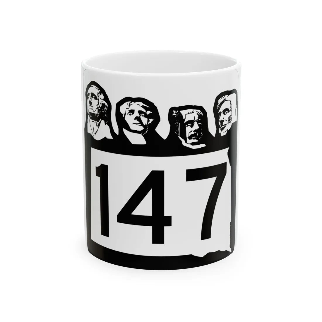 SD 147 1960 (South Dakota) (Road Sign) White Coffee Mug 11oz - Go Mug Yourself