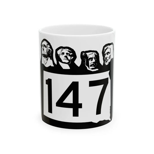 SD 147 1960 (South Dakota) (Road Sign) White Coffee Mug 11oz - Go Mug Yourself