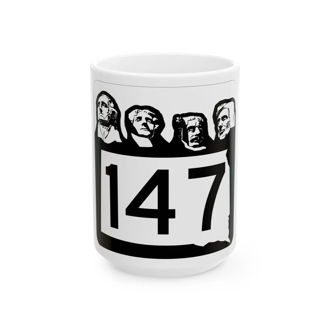 SD 147 1960 (South Dakota) (Road Sign) White Coffee Mug 15oz - Go Mug Yourself