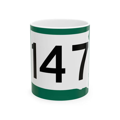 SD 147 (South Dakota) (Road Sign) White Coffee Mug 11oz - Go Mug Yourself