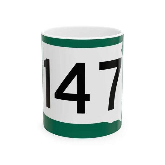 SD 147 (South Dakota) (Road Sign) White Coffee Mug 11oz - Go Mug Yourself