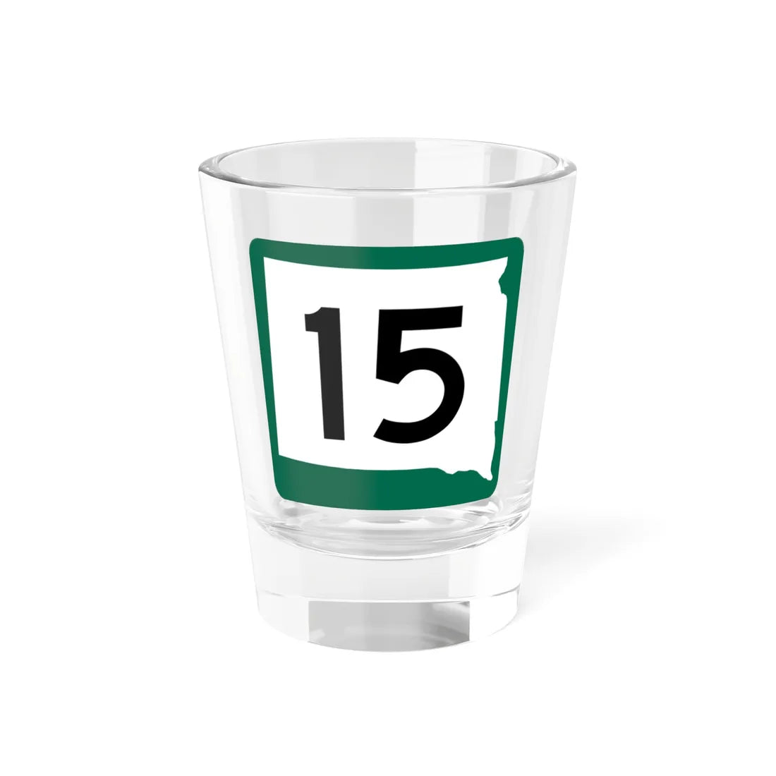 SD 15 (South Dakota) (Road Sign) Shot Glass 1.5oz 1.5oz - Go Mug Yourself