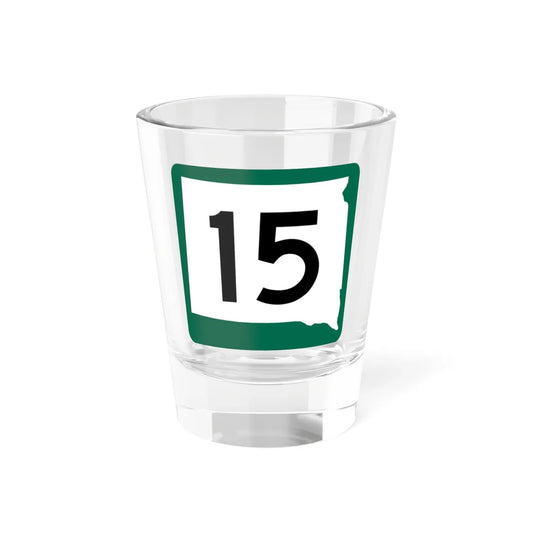 SD 15 (South Dakota) (Road Sign) Shot Glass 1.5oz 1.5oz - Go Mug Yourself