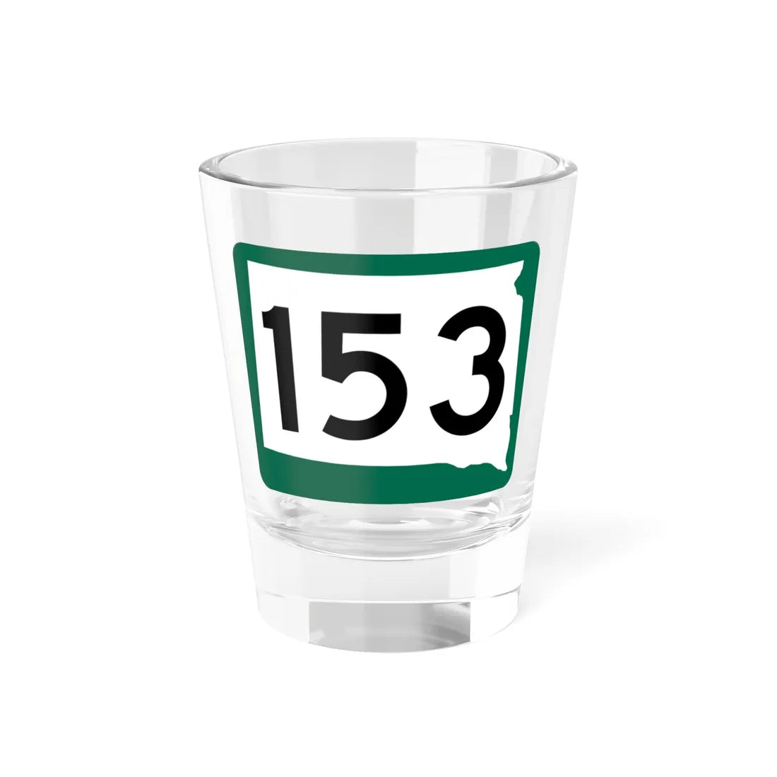SD 153 (South Dakota) (Road Sign) Shot Glass 1.5oz 1.5oz - Go Mug Yourself