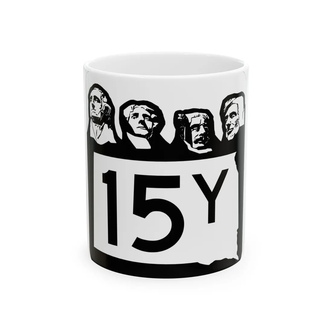 SD 15Y 1960 (South Dakota) (Road Sign) White Coffee Mug 11oz - Go Mug Yourself