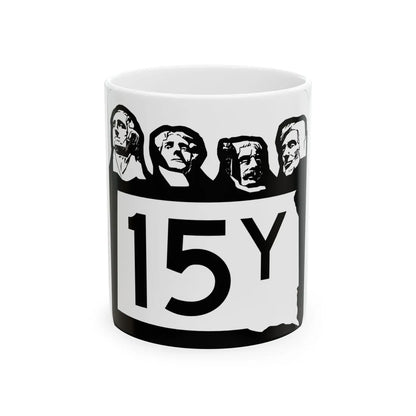 SD 15Y 1960 (South Dakota) (Road Sign) White Coffee Mug 11oz - Go Mug Yourself