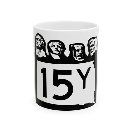 SD 15Y 1960 (South Dakota) (Road Sign) White Coffee Mug 11oz - Go Mug Yourself