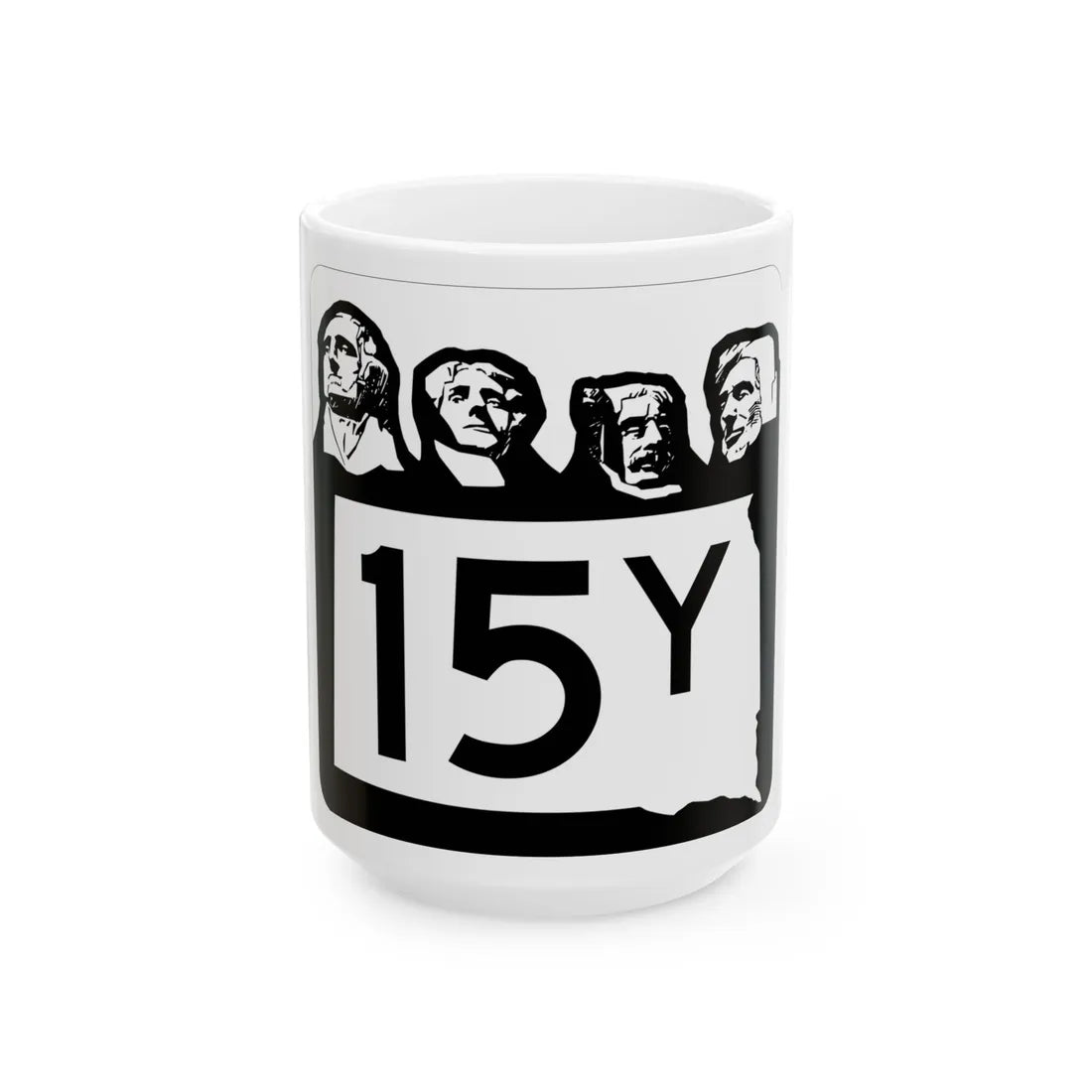 SD 15Y 1960 (South Dakota) (Road Sign) White Coffee Mug 15oz - Go Mug Yourself