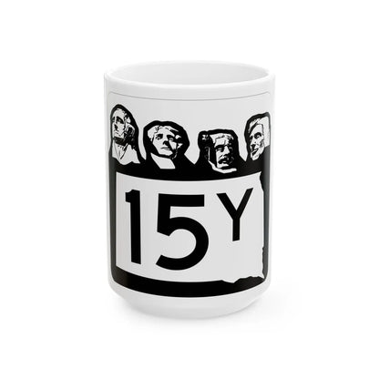 SD 15Y 1960 (South Dakota) (Road Sign) White Coffee Mug 15oz - Go Mug Yourself