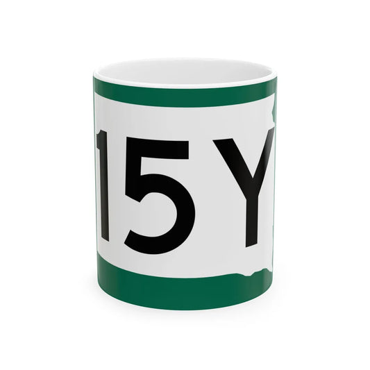 SD 15Y (South Dakota) (Road Sign) White Coffee Mug 11oz - Go Mug Yourself