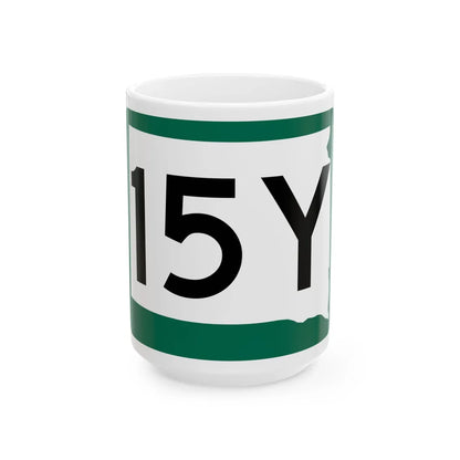 SD 15Y (South Dakota) (Road Sign) White Coffee Mug 15oz - Go Mug Yourself