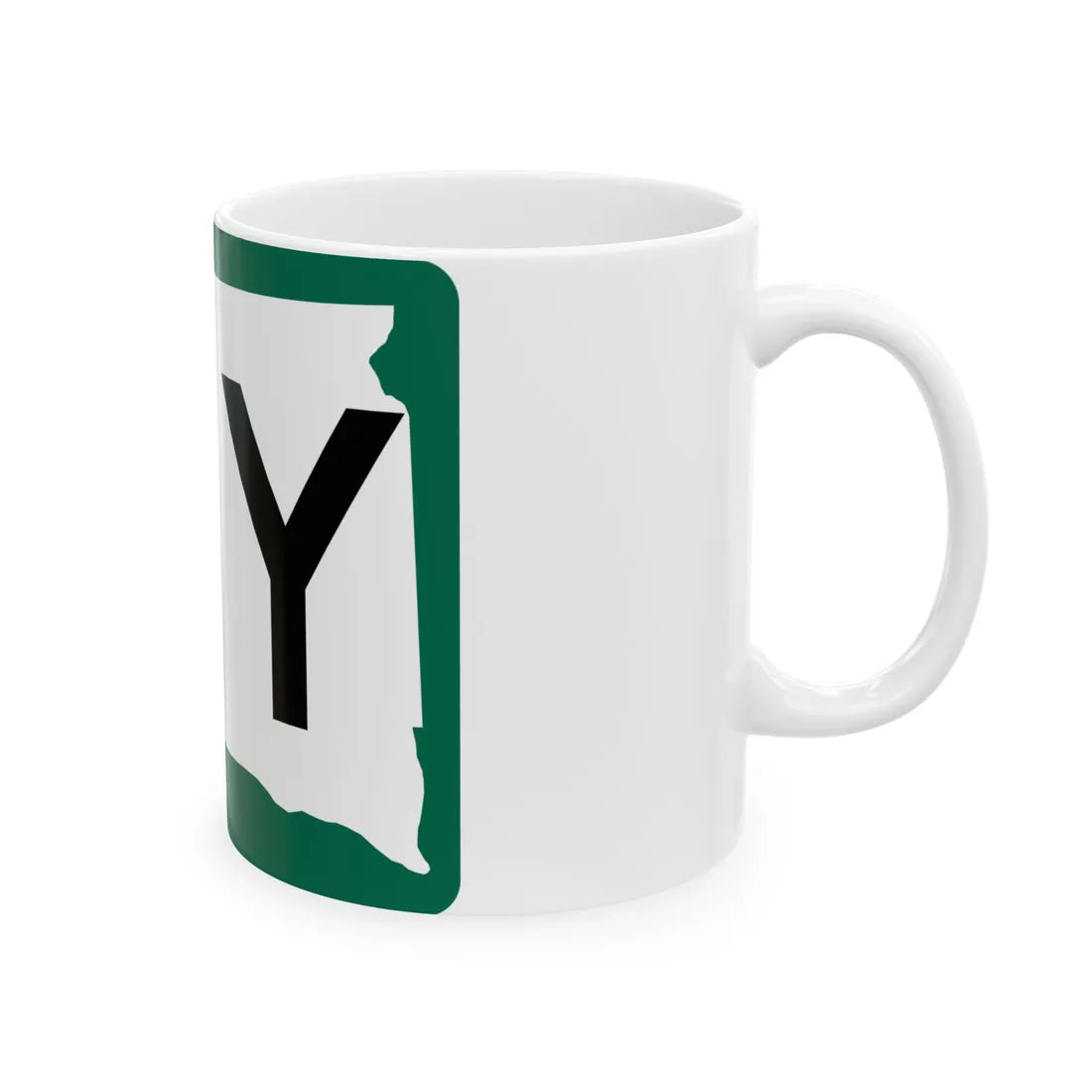 SD 15Y (South Dakota) (Road Sign) White Coffee Mug - Go Mug Yourself