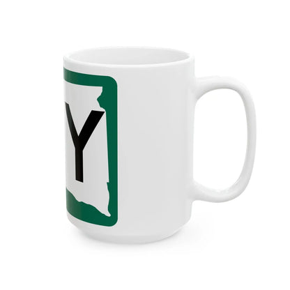 SD 15Y (South Dakota) (Road Sign) White Coffee Mug - Go Mug Yourself