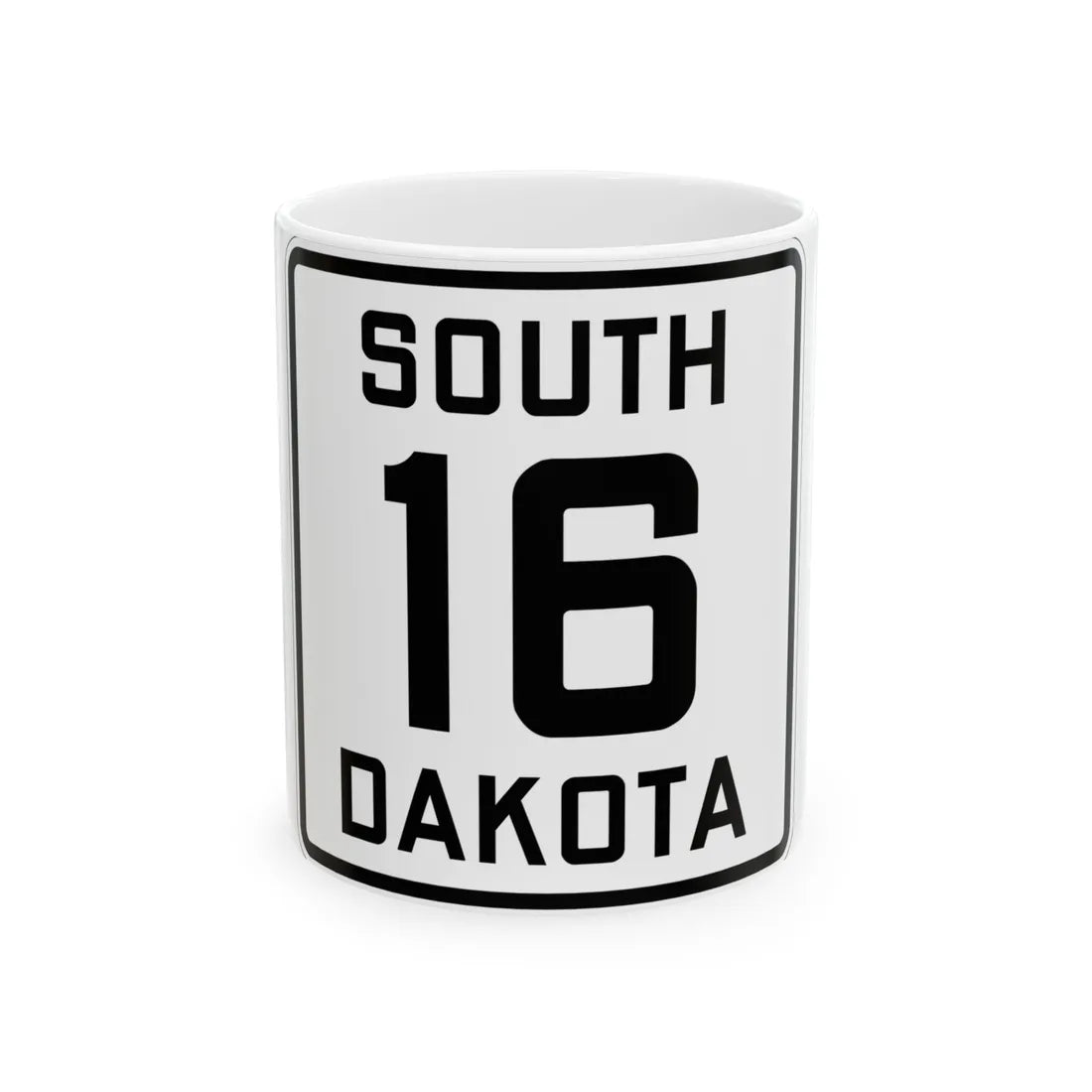 SD 16 1926 (South Dakota) (Road Sign) White Coffee Mug 11oz - Go Mug Yourself