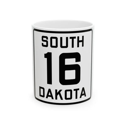 SD 16 1926 (South Dakota) (Road Sign) White Coffee Mug 11oz - Go Mug Yourself