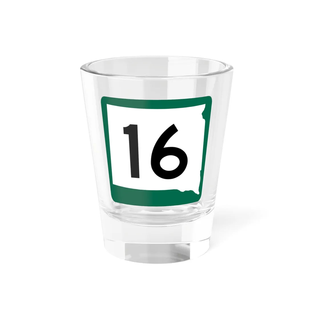 SD 16 (South Dakota) (Road Sign) Shot Glass 1.5oz 1.5oz - Go Mug Yourself