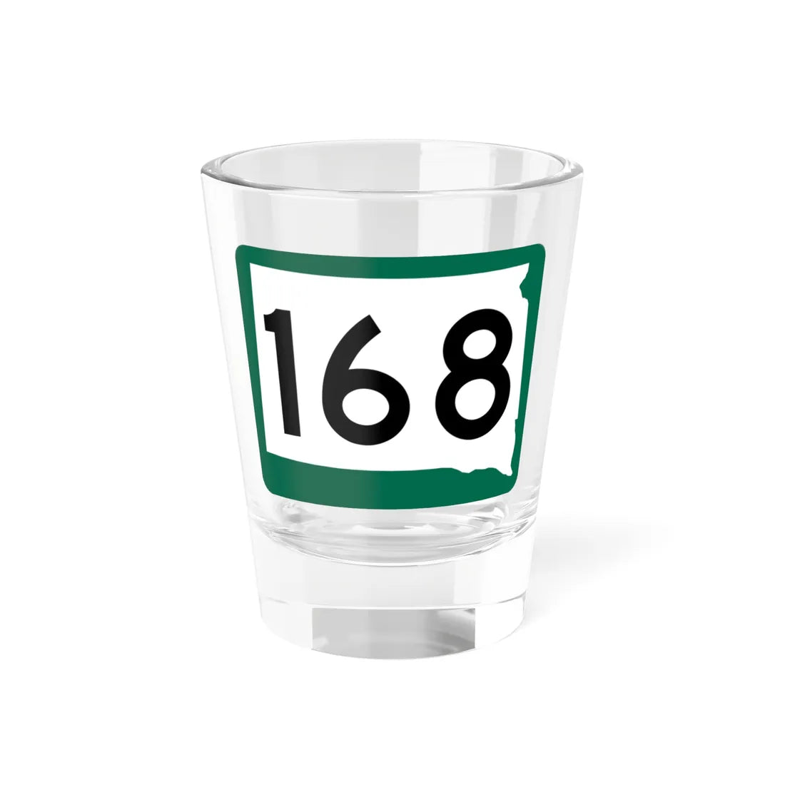 SD 168 (South Dakota) (Road Sign) Shot Glass 1.5oz 1.5oz - Go Mug Yourself