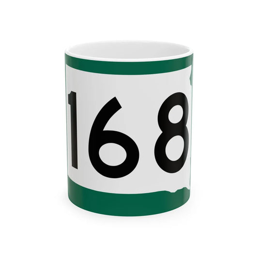 SD 168 (South Dakota) (Road Sign) White Coffee Mug 11oz - Go Mug Yourself