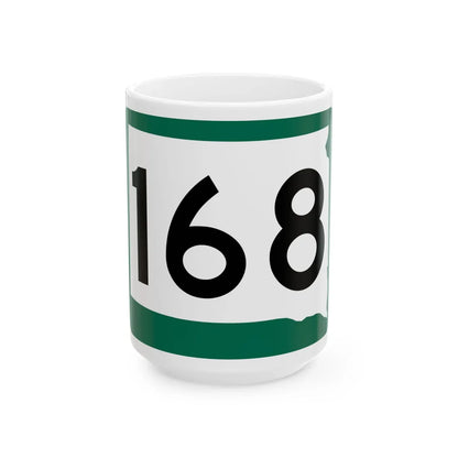 SD 168 (South Dakota) (Road Sign) White Coffee Mug 15oz - Go Mug Yourself
