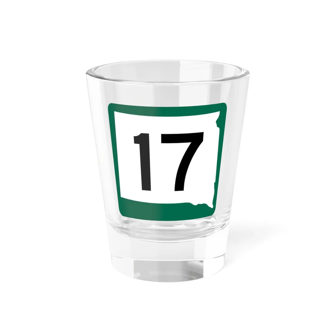 SD 17 (South Dakota) (Road Sign) Shot Glass 1.5oz 1.5oz - Go Mug Yourself