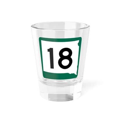 SD 18 (South Dakota) (Road Sign) Shot Glass 1.5oz 1.5oz - Go Mug Yourself