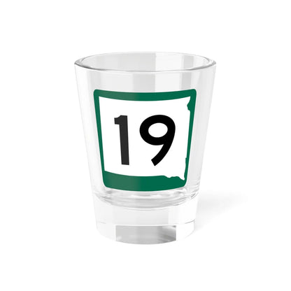 SD 19 (South Dakota) (Road Sign) Shot Glass 1.5oz 1.5oz - Go Mug Yourself