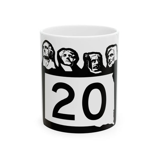 SD 20 1960 (South Dakota) (Road Sign) White Coffee Mug 11oz - Go Mug Yourself