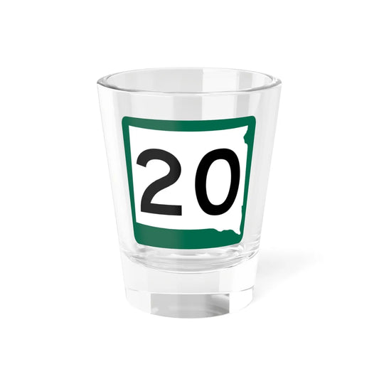 SD 20 (South Dakota) (Road Sign) Shot Glass 1.5oz 1.5oz - Go Mug Yourself