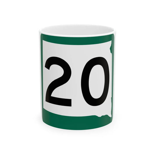 SD 20 (South Dakota) (Road Sign) White Coffee Mug 11oz - Go Mug Yourself