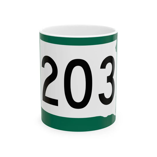 SD 203 (South Dakota) (Road Sign) White Coffee Mug 11oz - Go Mug Yourself