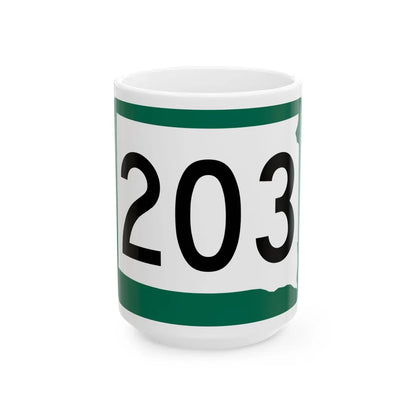 SD 203 (South Dakota) (Road Sign) White Coffee Mug 15oz - Go Mug Yourself