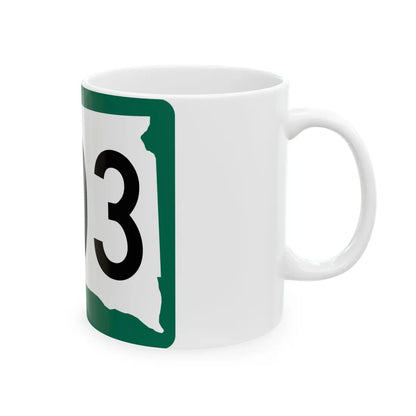 SD 203 (South Dakota) (Road Sign) White Coffee Mug - Go Mug Yourself