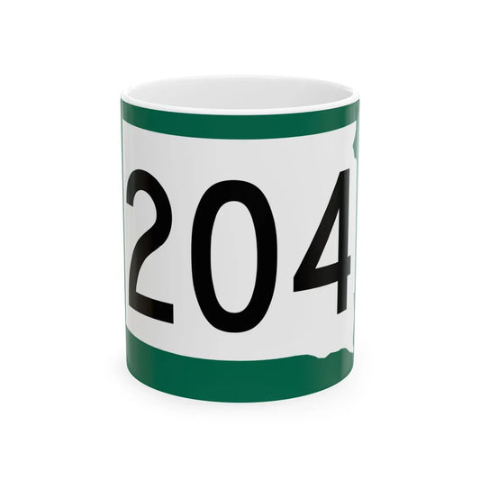 SD 204 (South Dakota) (Road Sign) White Coffee Mug 11oz - Go Mug Yourself