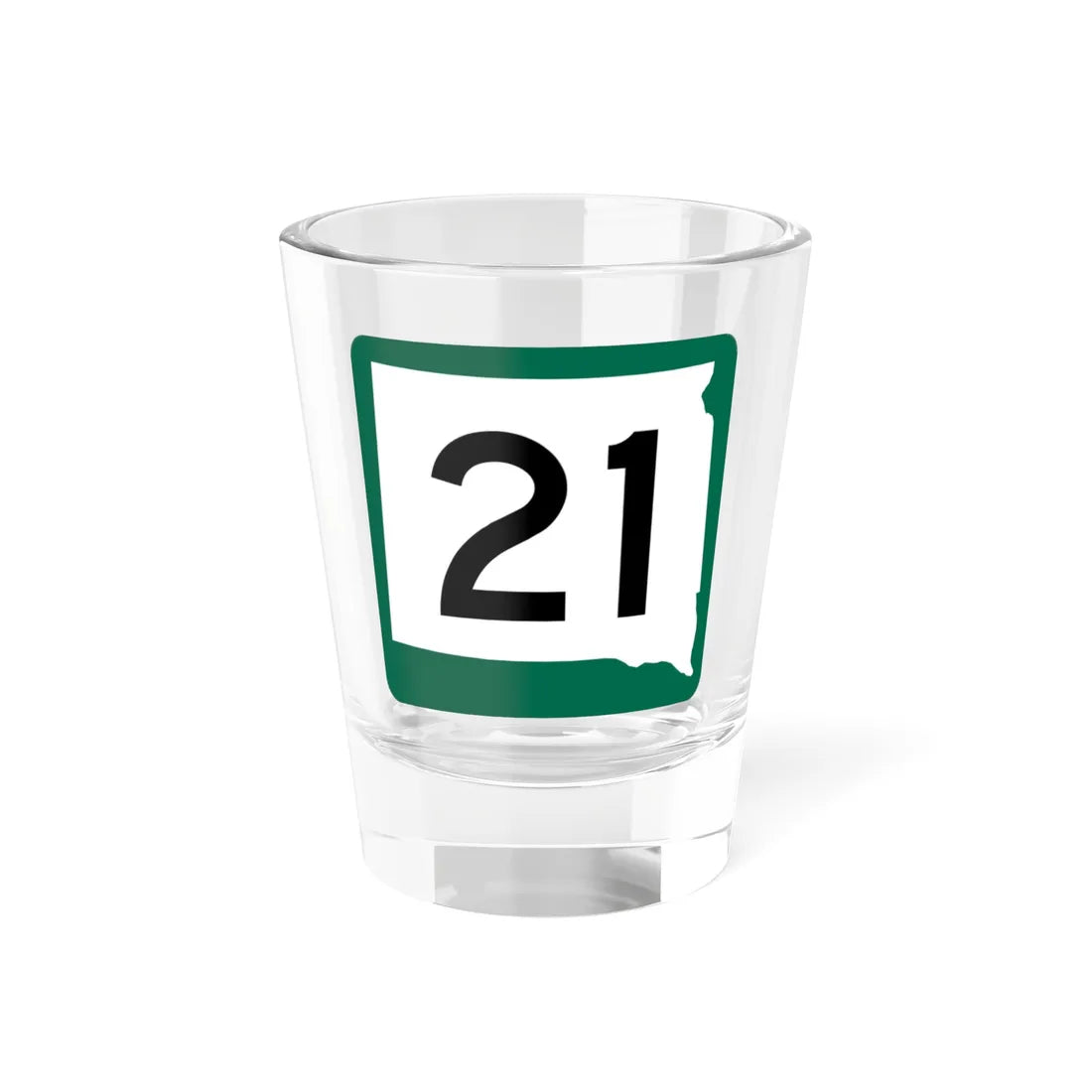 SD 21 (South Dakota) (Road Sign) Shot Glass 1.5oz 1.5oz - Go Mug Yourself