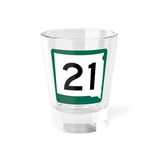 SD 21 (South Dakota) (Road Sign) Shot Glass 1.5oz 1.5oz - Go Mug Yourself