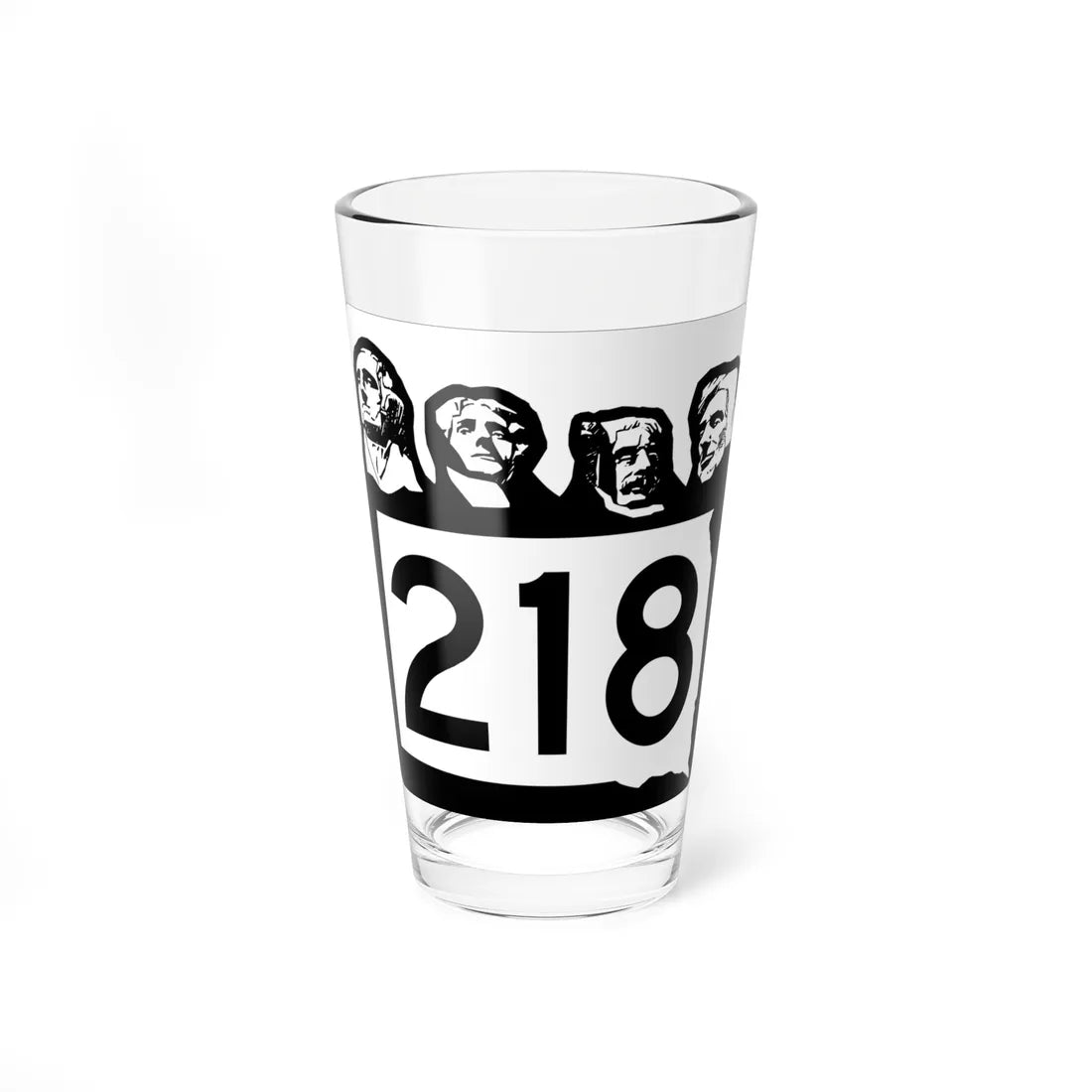 SD 218 1960 (South Dakota) (Road Sign) Pint Glass 16oz 16oz - Go Mug Yourself